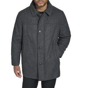 Big & Tall Dockers Wool-Blend Car Coat with Plaid Scarf- 3XLT